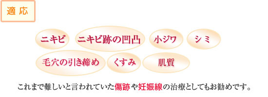 これまで難しいと言われていた傷跡や妊娠線の治療にもオススメです。