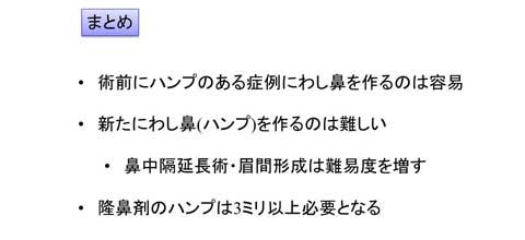 日本人のわし鼻修正でのスライド説明